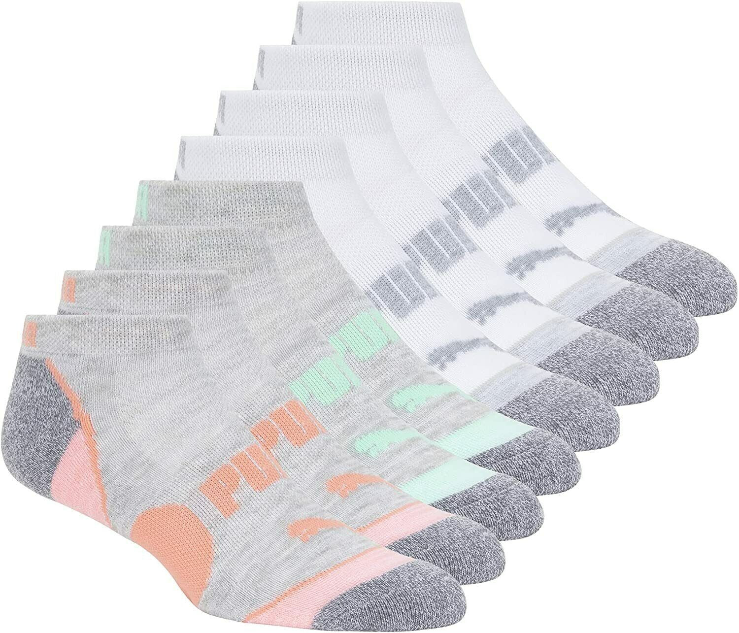 PUMA Ladies No Show Socks, Assorted colors (8-Pair)